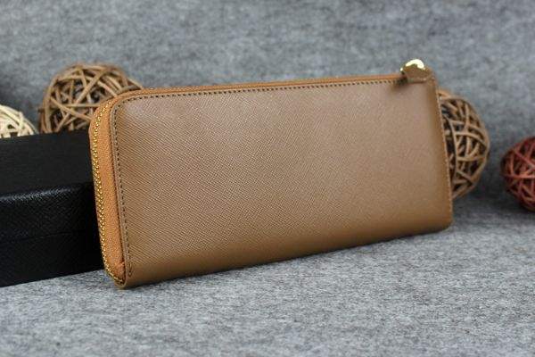 2013 Prada Bowknot Saffiano Leather Wallet 1382 apricot - Click Image to Close