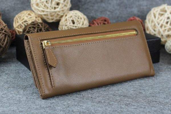 2013 Prada Saffiano Leather Wallet 2383 apricot - Click Image to Close