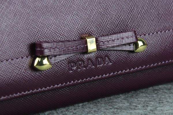 2013 Prada Saffiano Leather Wallet 2383 purple - Click Image to Close
