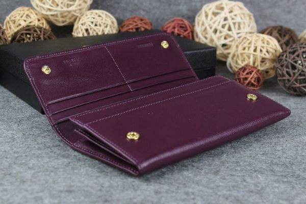 2013 Prada Saffiano Leather Wallet 2383 purple