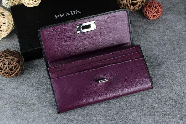 2013 Prada Saffiano Leather Wallet 5383 purple