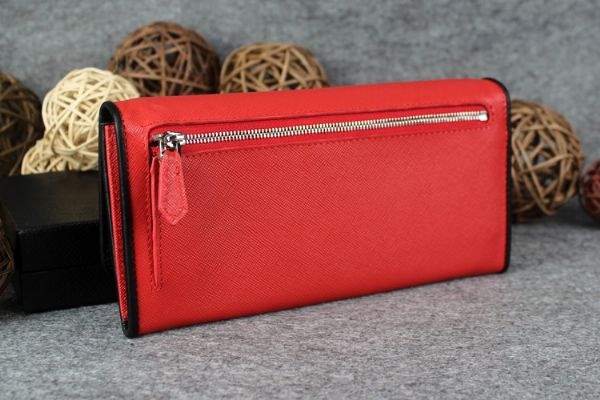 2013 Prada Saffiano Leather Wallet 5383 red - Click Image to Close