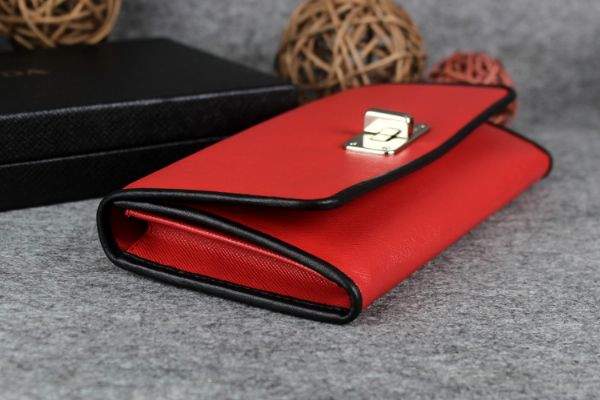 2013 Prada Saffiano Leather Wallet 5383 red