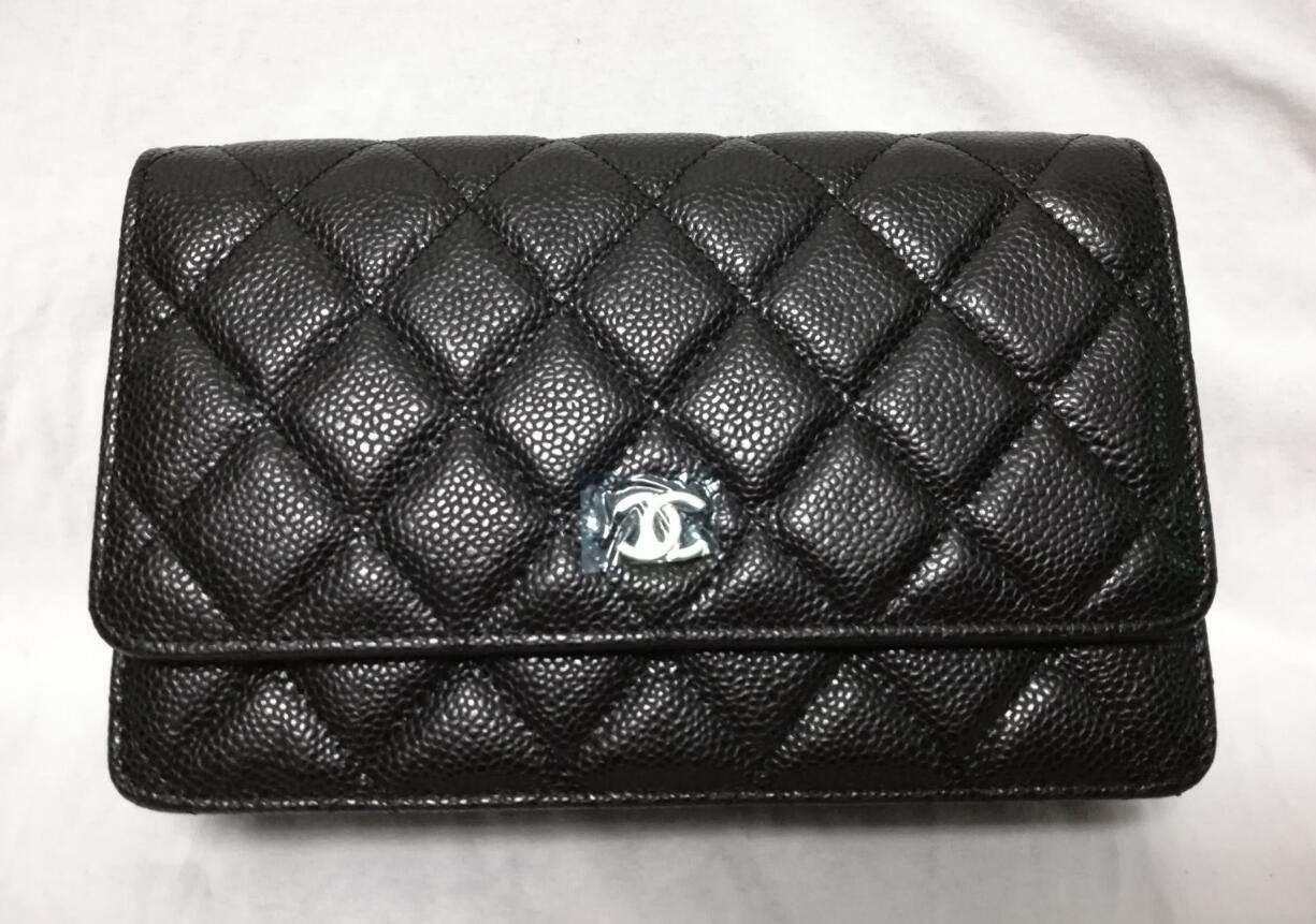 chanel woc black bag caviar leather with gold hardware