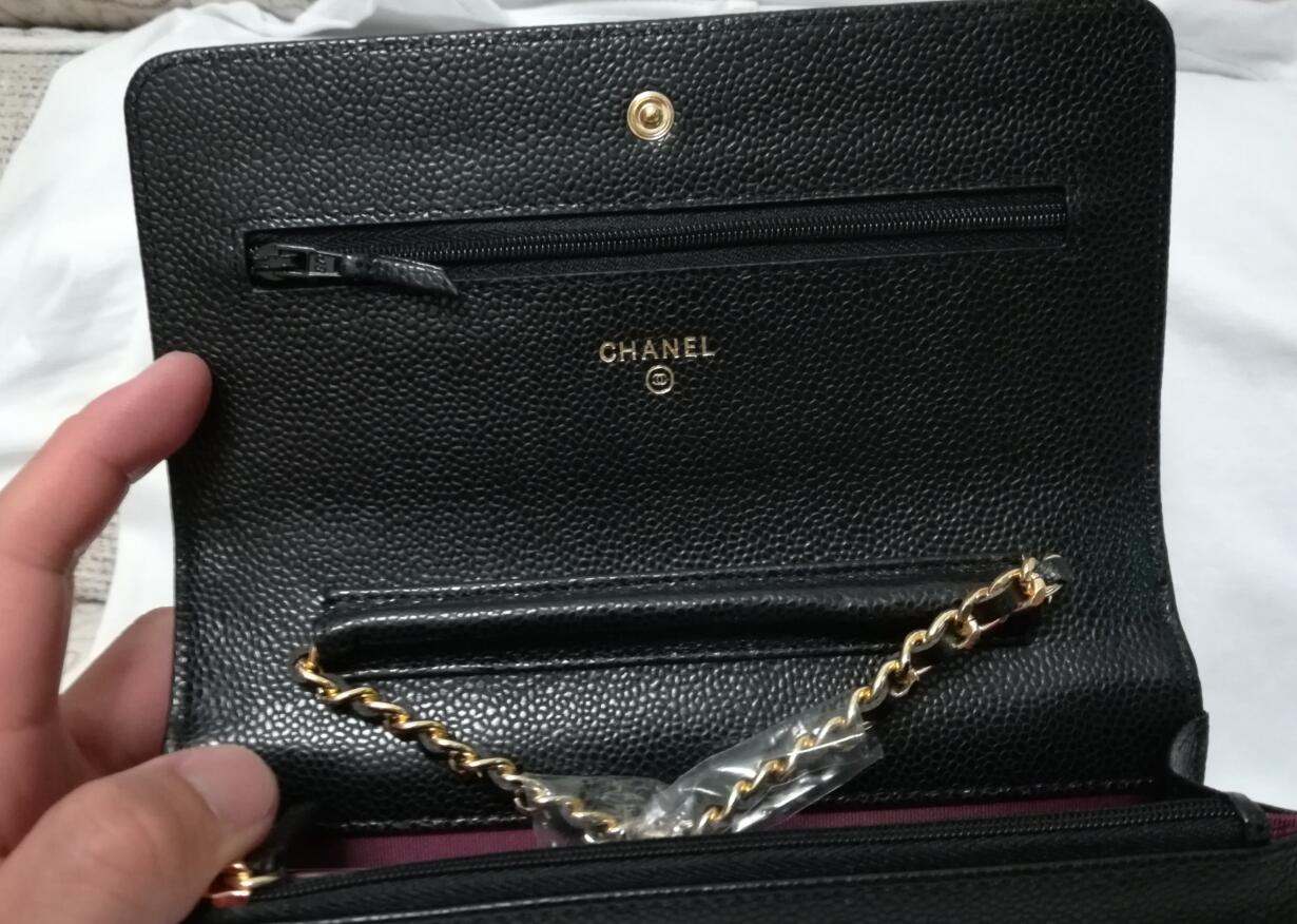 chanel woc black bag caviar leather with gold hardware