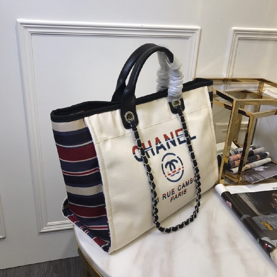 best quality original Chanel canvas tote shopping bags 30492 - Click Image to Close