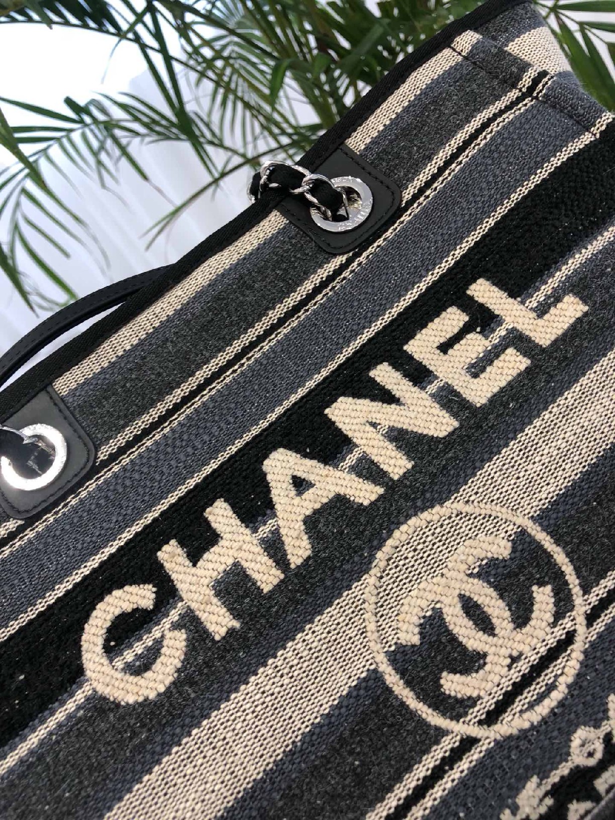 best quality original Chanel canvas tote shopping bags 30492 - Click Image to Close