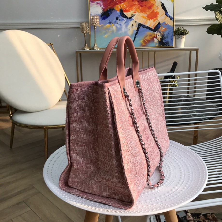 best quality original Chanel canvas tote shopping bags 30492 pink