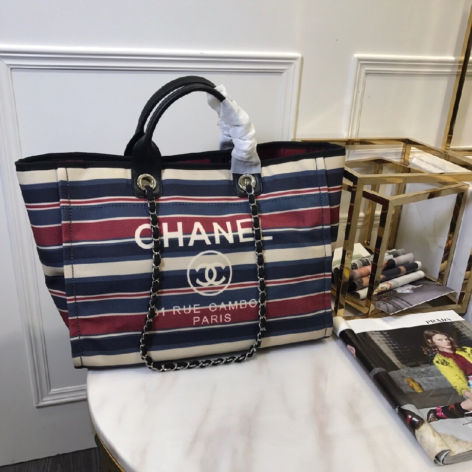 best quality original Chanel canvas tote shopping bags 30492 red & white - Click Image to Close