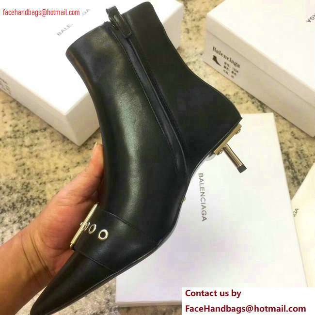 Balenciaga Heel 4.5cm Belt Zipped Booties Black 2020 - Click Image to Close