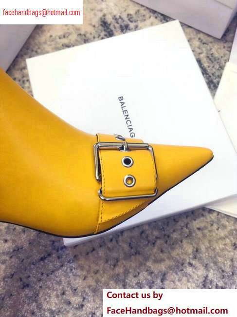 Balenciaga Heel 4.5cm Belt Zipped Booties Yellow 2020 - Click Image to Close