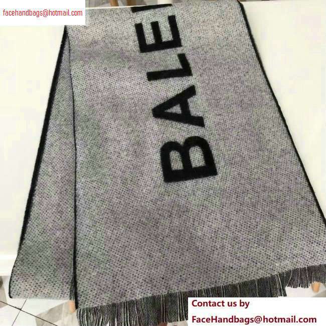 Balenciaga Logo Print Scarf 34x200cm Black 2020 - Click Image to Close