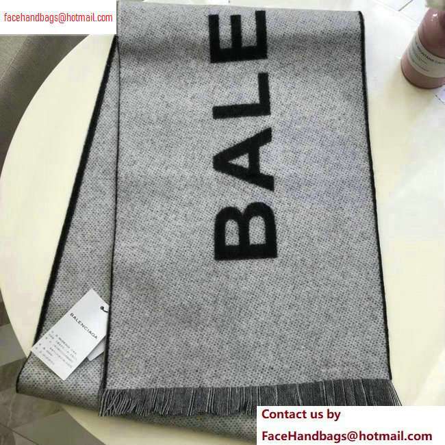 Balenciaga Logo Print Scarf 34x200cm Black 2020 - Click Image to Close