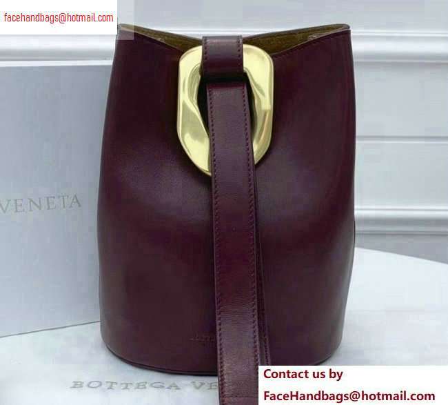 Bottega Veneta Drop Petite Bucket Bag Burgundy 2020