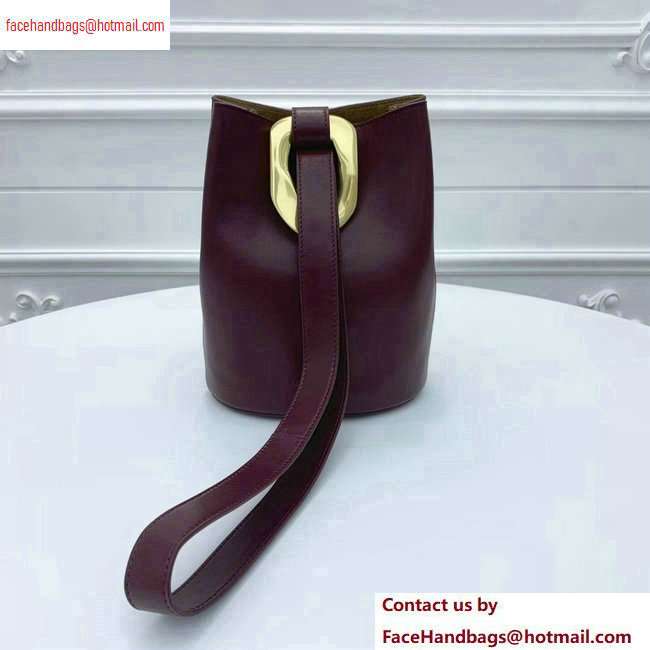 Bottega Veneta Drop Petite Bucket Bag Burgundy 2020