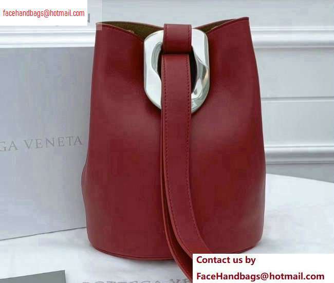 Bottega Veneta Drop Petite Bucket Bag Red 2020