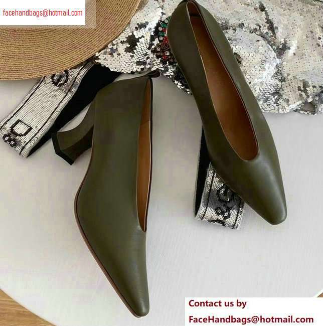 Bottega Veneta Heel 7.5cm Almond Toe Pumps Dark Green 2020 - Click Image to Close