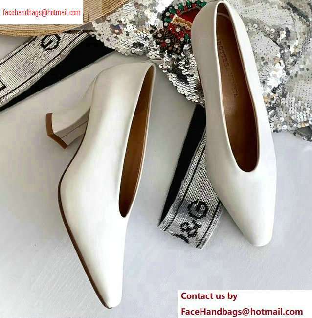 Bottega Veneta Heel 7.5cm Almond Toe Pumps White 2020 - Click Image to Close