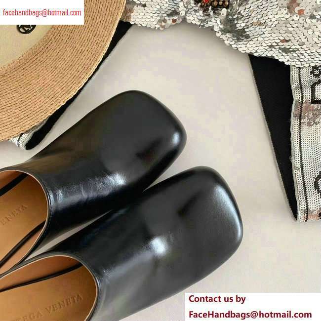 Bottega Veneta Heel 8.5cm Square Toe Bloc Mules Black 2020