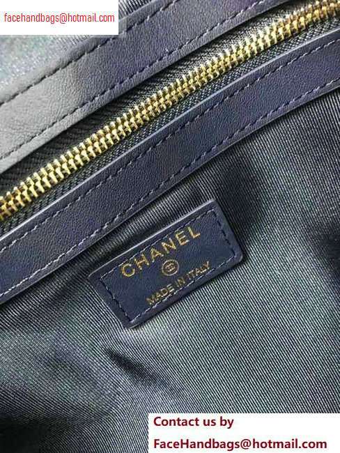 Chanel Boy Pouch Clutch Small Bag A84406 Caviar Leather Blue/Gold - Click Image to Close