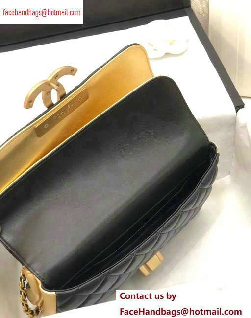 Chanel CC Chic Small Flap Bag A57275 Black/Metallic Gold 2020