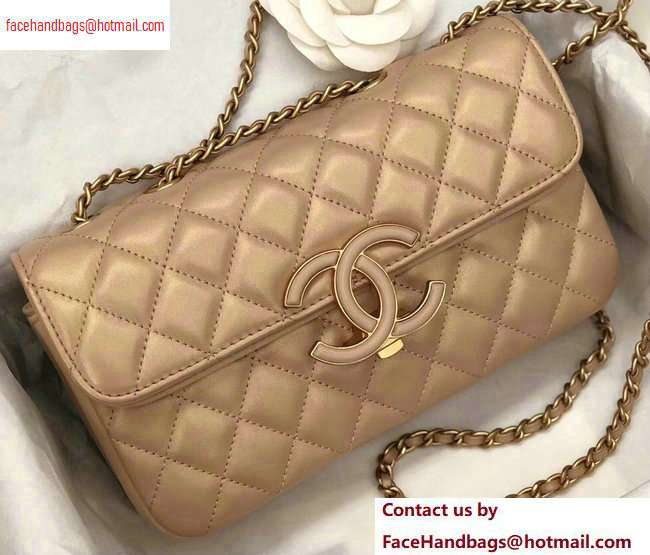 Chanel CC Chic Small Flap Bag A57275 Metallic Beige 2020 - Click Image to Close