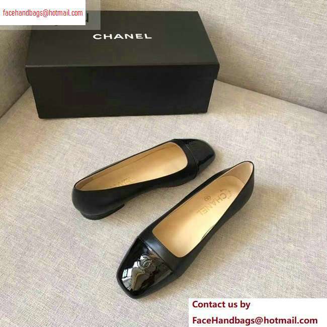 Chanel CC Logo Ballerinas Black/Patent 2020