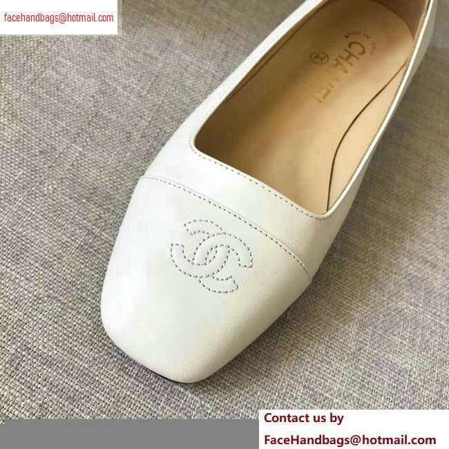 Chanel CC Logo Ballerinas White 2020