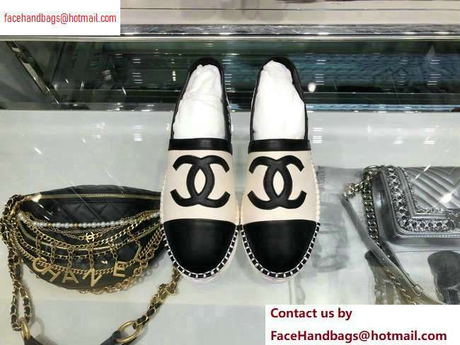 Chanel CC Logo Espadrilles Sandals Creamy/Black 2020