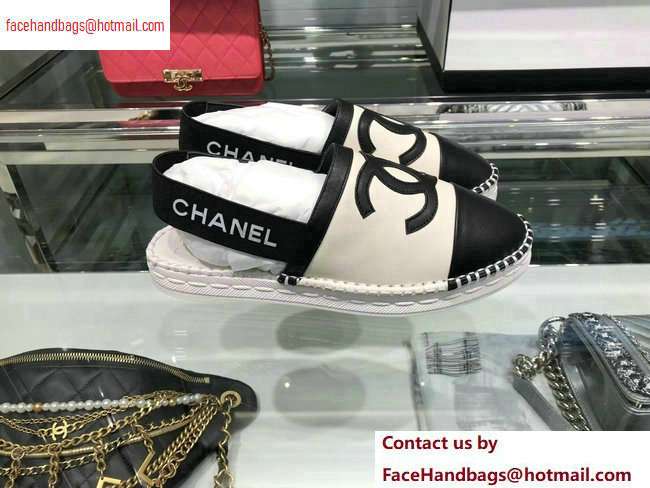 Chanel CC Logo Espadrilles Sandals Creamy/Black 2020