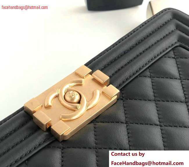 Chanel Calfskin and Gold-Tone Metal Medium Boy Flap Bag Black 2020 - Click Image to Close