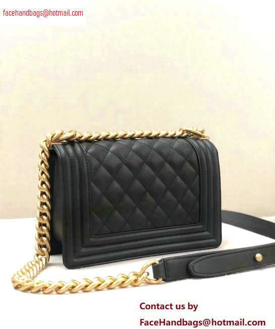 Chanel Calfskin and Gold-Tone Metal Small Boy Flap Bag Black 2020 - Click Image to Close