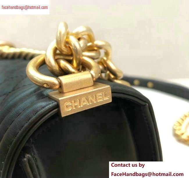 Chanel Calfskin and Gold-Tone Metal Small Boy Flap Bag Black 2020