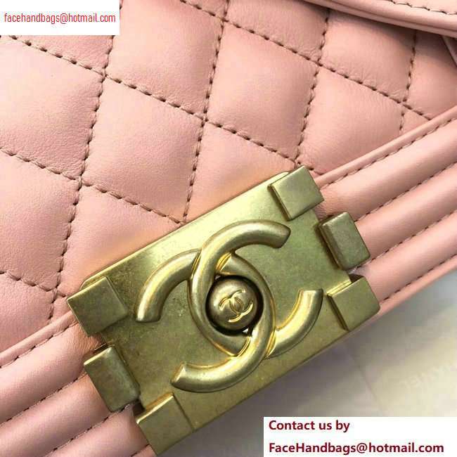 Chanel Calfskin and Gold-Tone Metal Small Boy Flap Bag Pink 2020