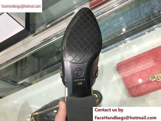 Chanel Chain Around Mules Slippers Sandals G34926 Black 2020