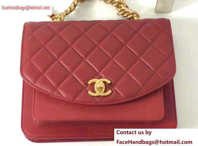 Chanel Chain Handle Flap Bag AS0785 Red 2020