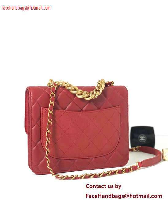 Chanel Chain Handle Flap Bag AS0785 Red 2020 - Click Image to Close