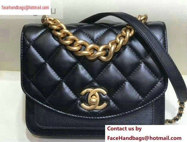 Chanel Chain Handle Mini Flap Bag AS0784 Black 2020 - Click Image to Close