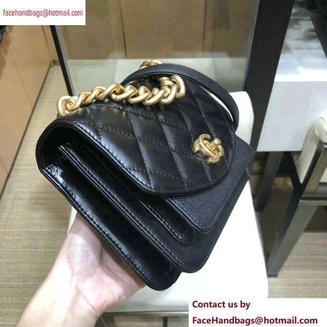 Chanel Chain Handle Mini Flap Bag AS0784 Black 2020 - Click Image to Close