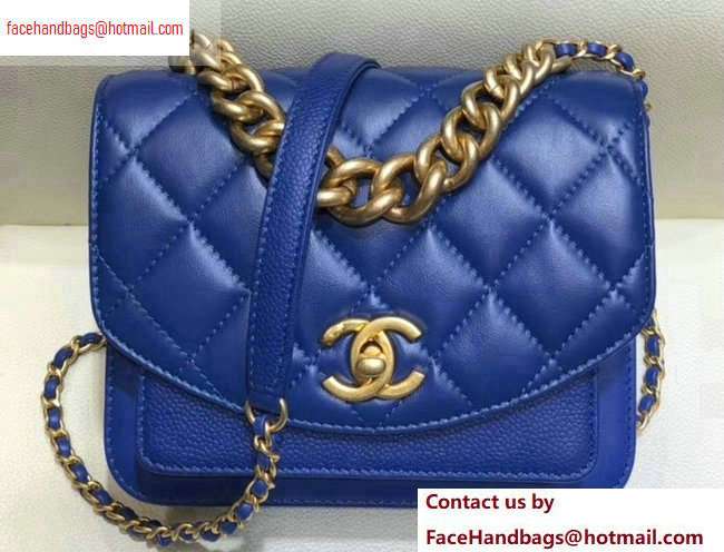 Chanel Chain Handle Mini Flap Bag AS0784 Blue 2020 - Click Image to Close