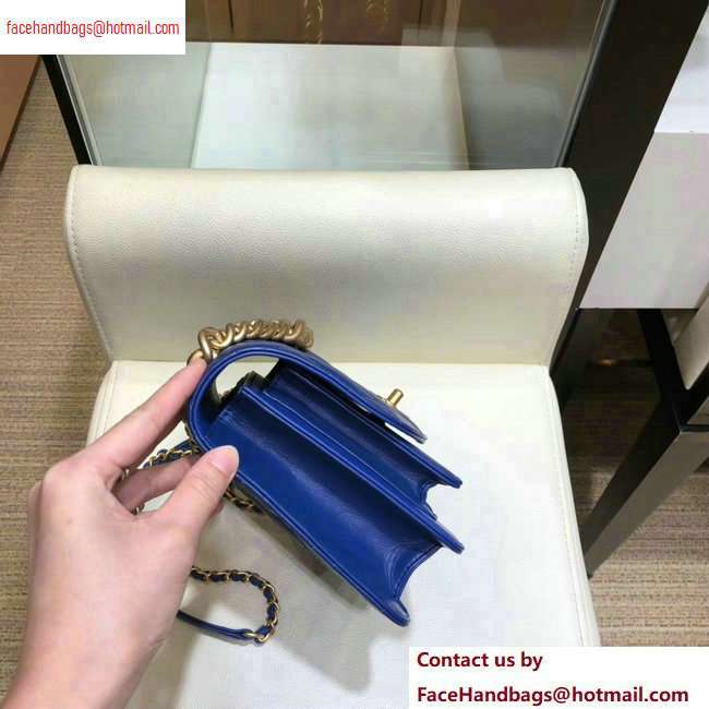 Chanel Chain Handle Mini Flap Bag AS0784 Blue 2020