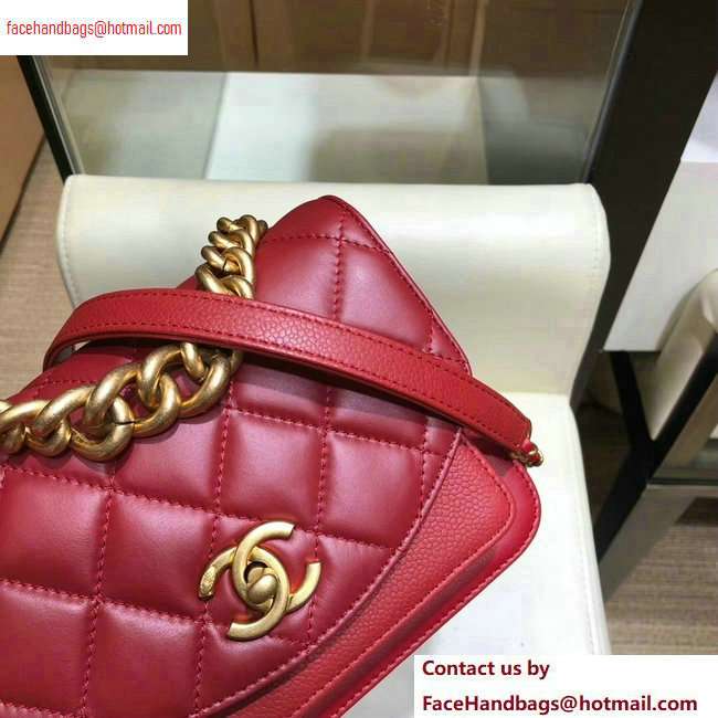 Chanel Chain Handle Mini Flap Bag AS0784 Red 2020