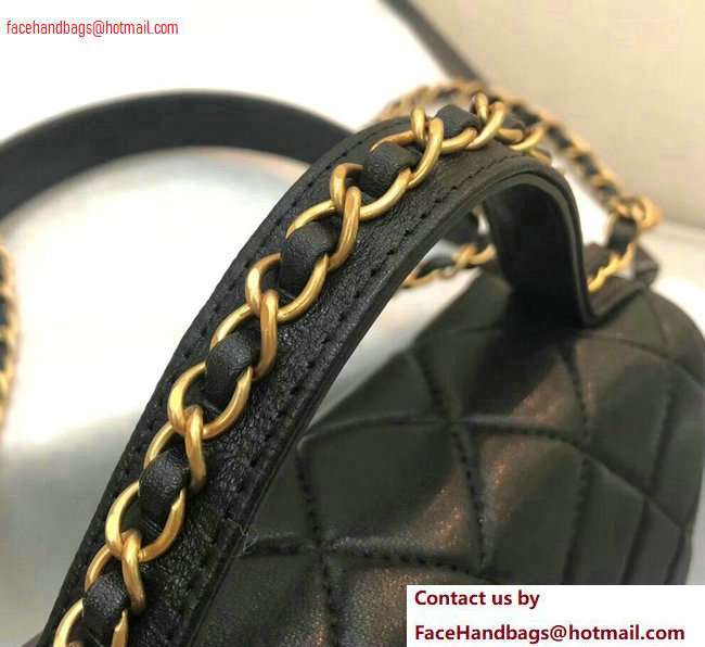 Chanel Chain Infinity Flap with Top Handle Small Bag Black 2020