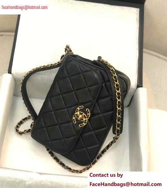 Chanel Chain Infinity Flap with Top Handle Small Bag Black 2020