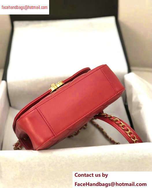 Chanel Chain Infinity Flap with Top Handle Small Bag Red 2020 - Click Image to Close