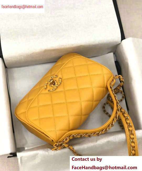 Chanel Chain Infinity Flap with Top Handle Small Bag Yellow 2020 - Click Image to Close