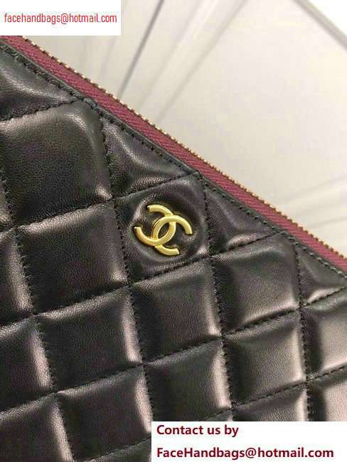 Chanel Classic Pouch Clutch Small Bag A82545 Lambskin Black/Gold - Click Image to Close