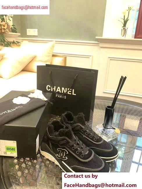 Chanel Fabric Suede Calfskin and TPU Sneakers G35202 Black 2020