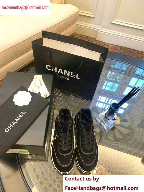 Chanel Fabric Suede Calfskin and TPU Sneakers G35202 Black 2020 - Click Image to Close