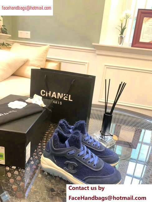 Chanel Fabric Suede Calfskin and TPU Sneakers G35202 Blue 2020